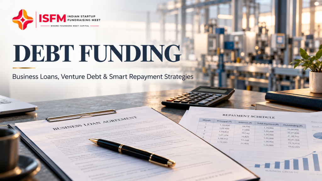 Debt funding for startups in India covering business loans, venture debt, credit guarantees, interest rates and repayment planning